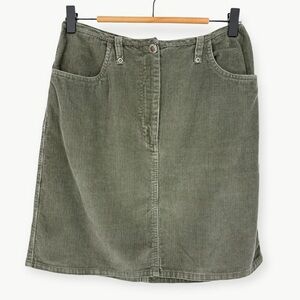 Vintage 90s B. Moss Corduroy A-Line Mini Skirt | Sz 8 | Sage Green